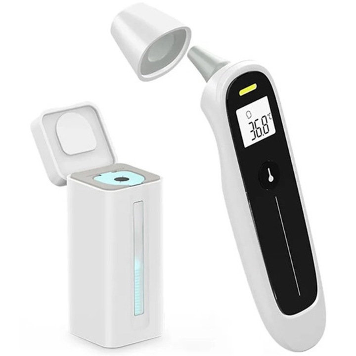 Termometru, Jumper, alb-negru, 1 secunda masurare, 20 masurari memorie, 20x12x4cm