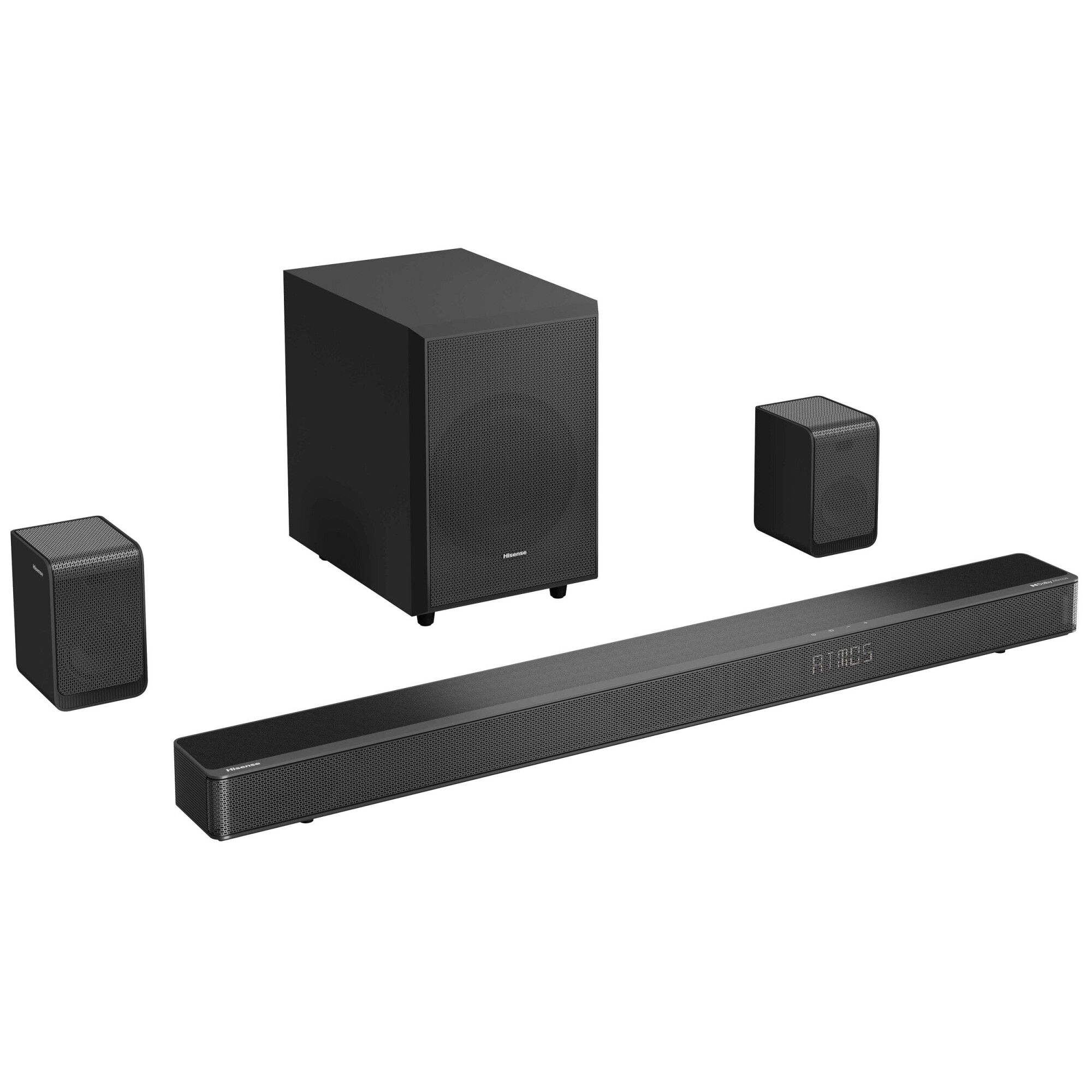 Soundbar 5.1.2, Hisense AX, subwoofer fara fir, HDMI eARC, Dolby Atmos, negru