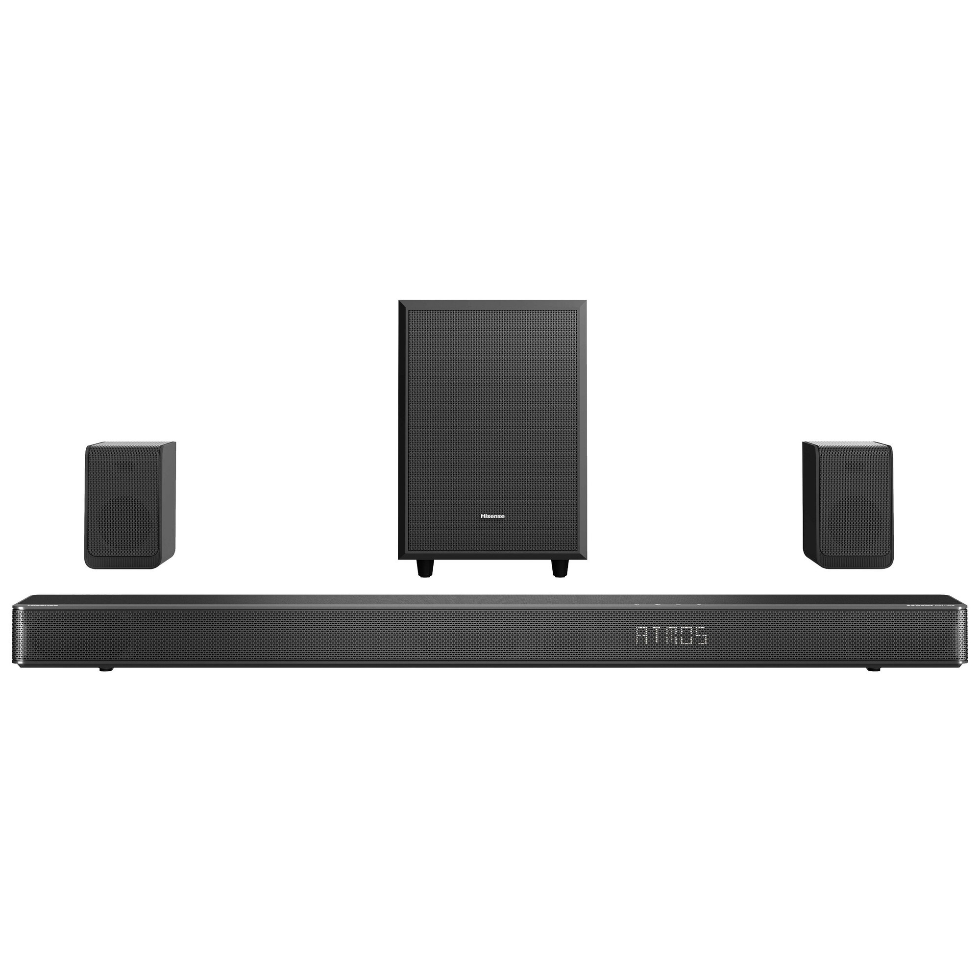 Soundbar 5.1.2, Hisense AX, subwoofer fara fir, HDMI eARC, Dolby Atmos, negru