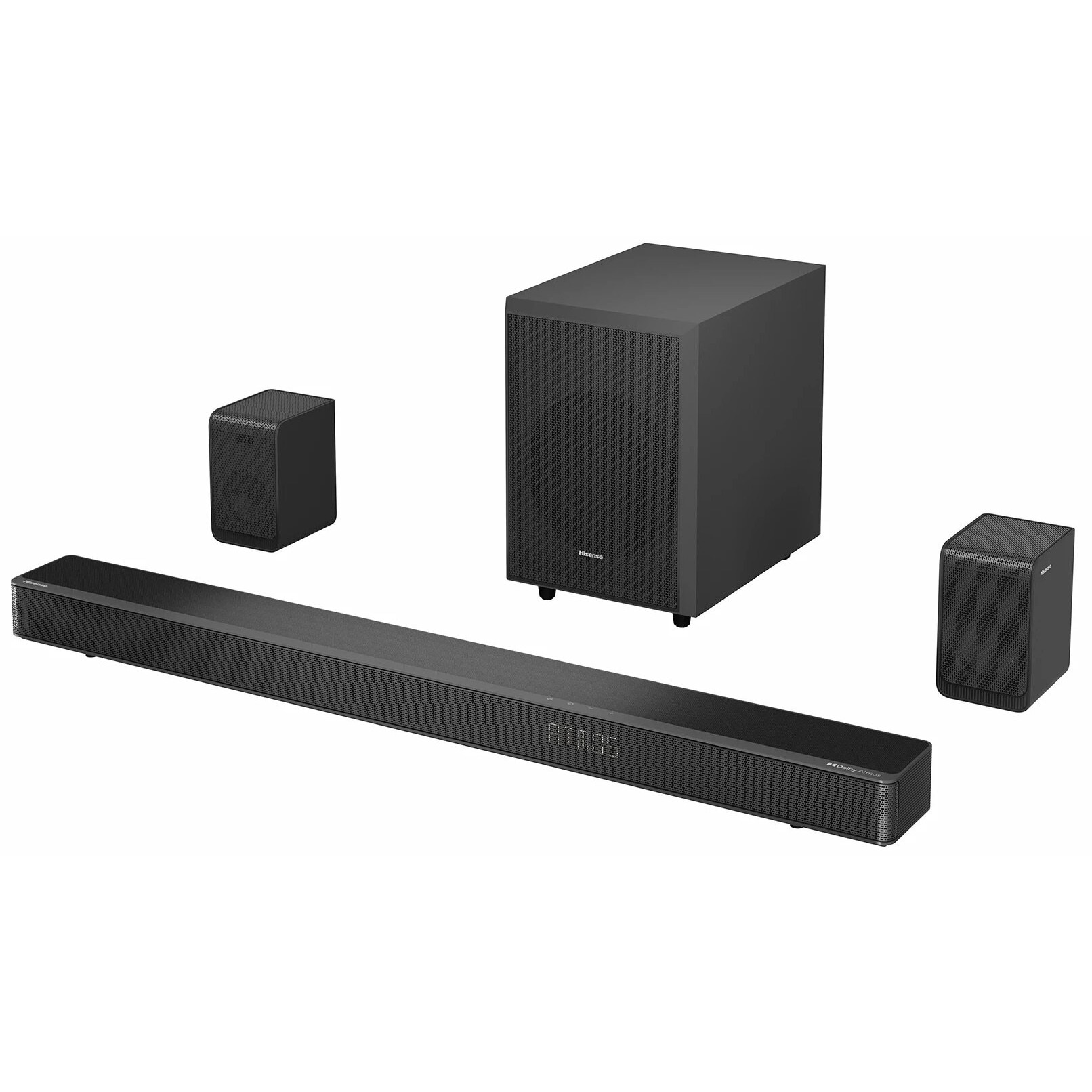 Soundbar 5.1.2, Hisense AX, subwoofer fara fir, HDMI eARC, Dolby Atmos, negru