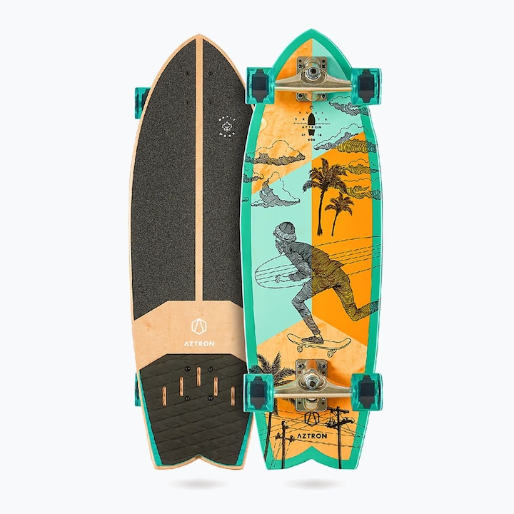 Aztron Street 31 Surfskate görkorcsolya, narancssárga, 25 cm x 75 cm, 65 mm, ABEC-9