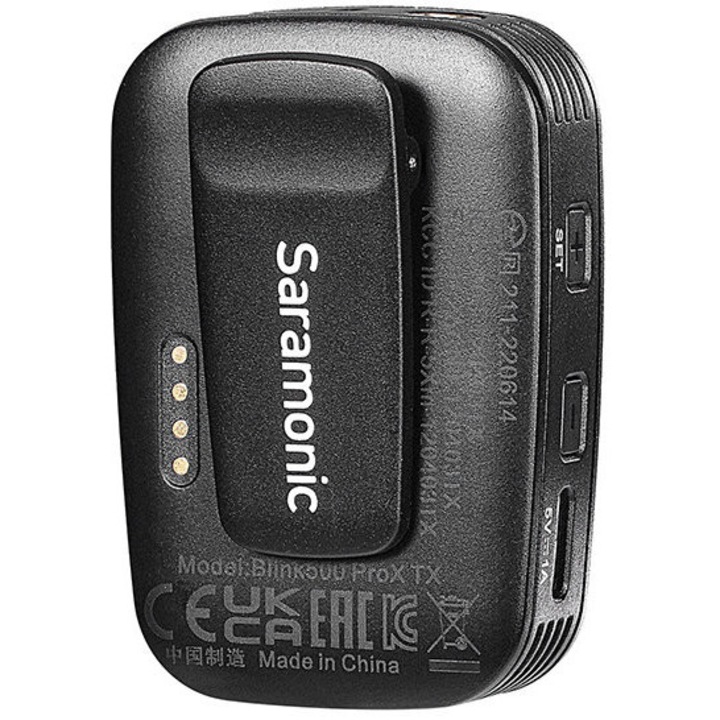 Sistem wireless Saramonic Blink500 ProX B5, microfon lavalier, negru, dimensiuni 15.5x38x56mm, set complet