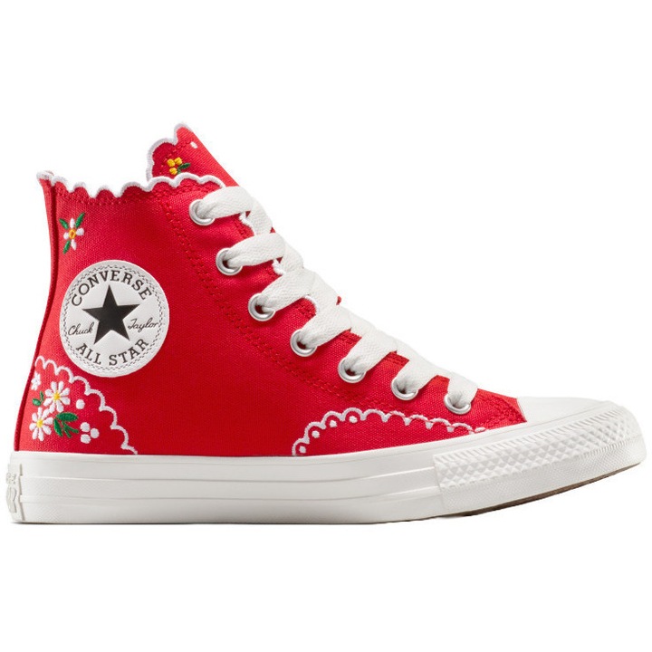 Спортни обувки Converse Chuck Taylor All Star Embroidered Flowers High Top, Унисекс, червен, 37