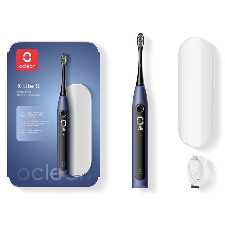 Periuta de dinti sonica Oclean X Lite Set, 1 cap, IPX7, albastra, 25x13x4cm