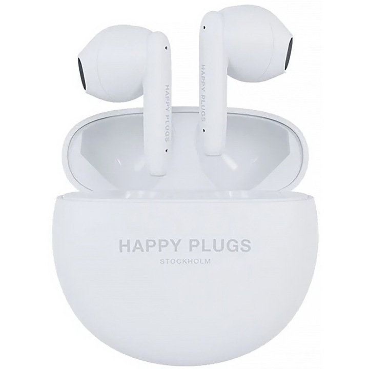 Casti wireless, HAPPY PLUGS, Joy Lite, wireless, 2 microfoane, alb