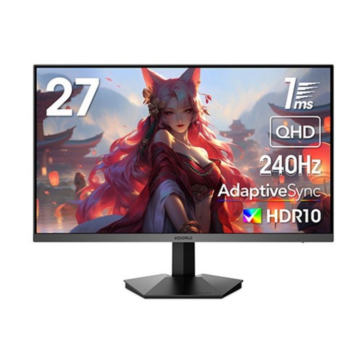 Koorui GN07 gamer monitor, 27", IPS, QHD, 1 ms, 170 Hz, HDR támogatás