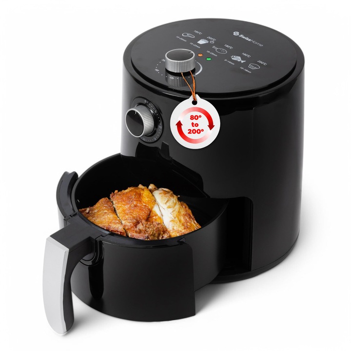 Z SwissHome légkeveréses fritőz, 1800 W, 3 kg, ezüst