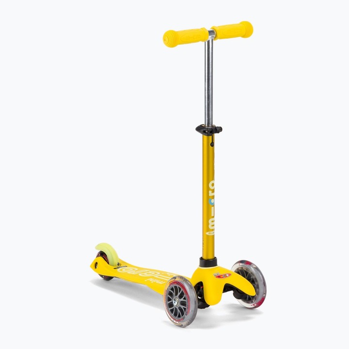 Micro Mini Deluxe gyerek roller, sárga, 3 kerék, 49-67 cm kormánymagasság, maximum 35 kg