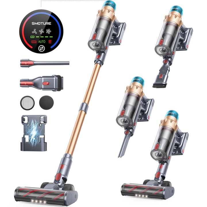 SMOTURE függőleges porszívó, akkus, 45000Pa, 550W, 4 az 1-ben, többszínű