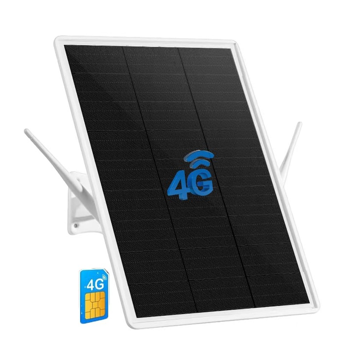 LCLCTEK 4G vezeték nélküli router napelemes akkumulátorral, 2 külső antennával, 150 Mbps, 33x23cm