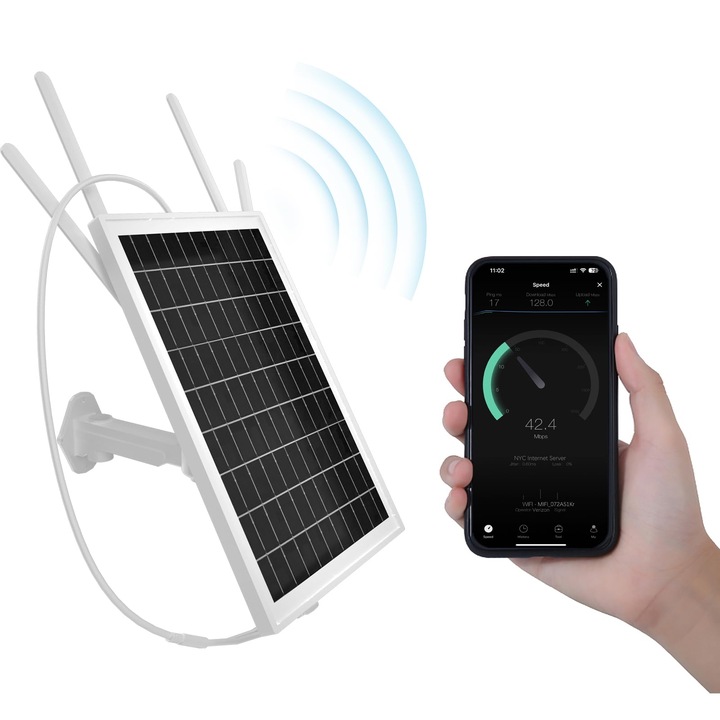 Lastcow kültéri Wifi router, napelemes, IP66 vízálló, 50 méteres hatótávolságú
