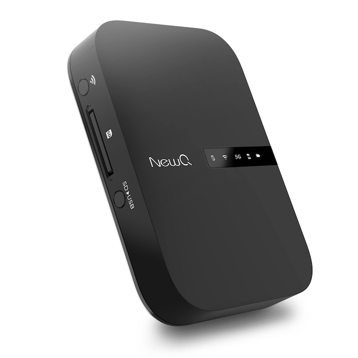 Newq Filehub AC750 vezeték nélküli router, SD-kártyaolvasó, hordozható merevlemez, 1000MB/s