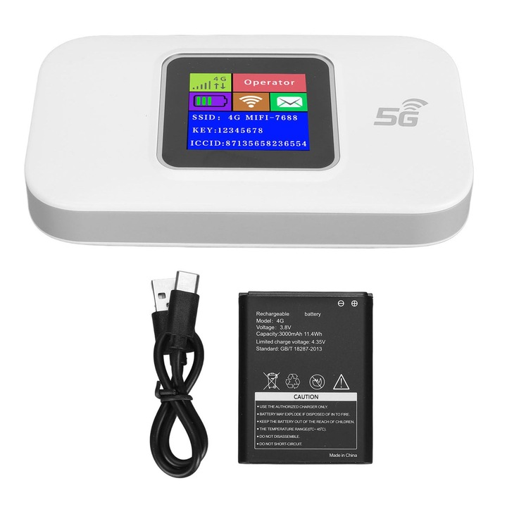 Hordozható Wifi Router, GOWENIC, Mf68E, 300 Mbps, 1000 MB/s, Feloldott