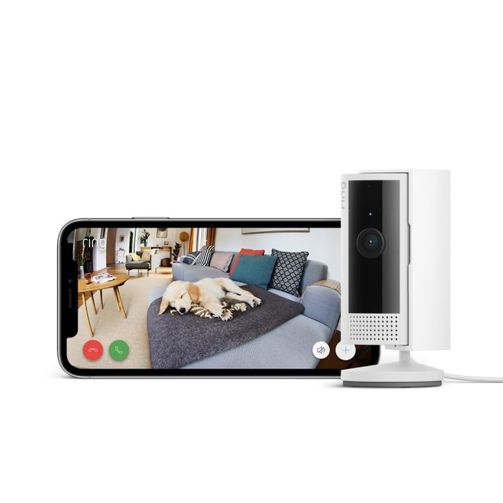 Камера за видеонаблюдение с пръстен, вътрешна, HD 1080P видео, Wi-Fi, мини камера