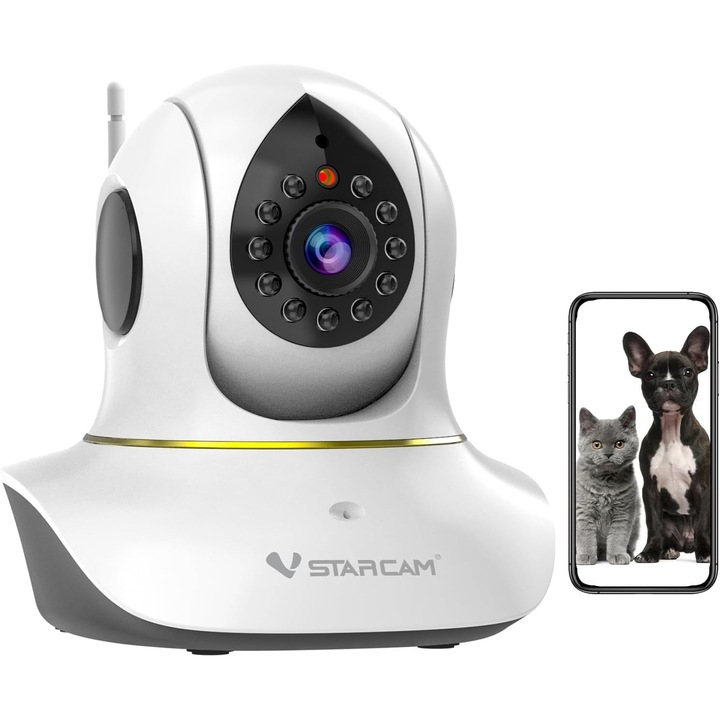 Camera de Supraveghere Vstarcam, Wifi 3Mp, Vedere Nocturna, Supraveghere pentru Bebelusi