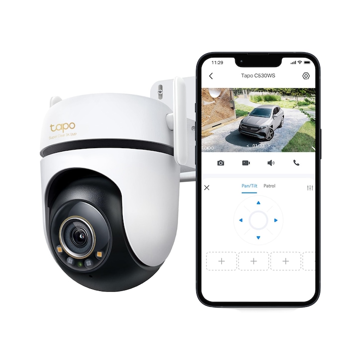 Tapo C530Ws biztonsági kamera, 3K, 5Mp, színes éjjellátó, Wi-Fi, kültéri