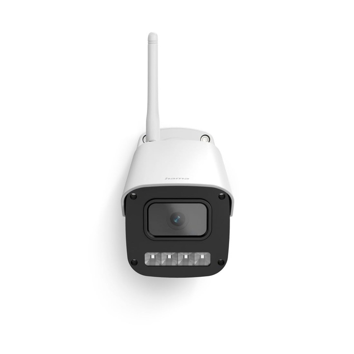 Hama Wi-Fi камера за видеонаблюдение, бяла, за външна употреба, 1080P, нощно виждане