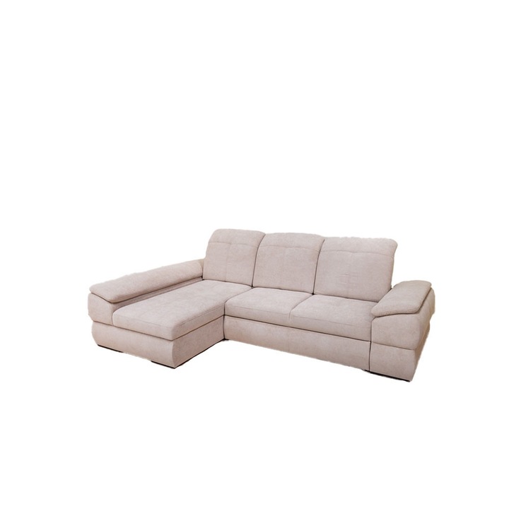 Coltar Extensibil Denver 2 Vega 05 Stanga, cu spatiu depozitare, 285 x 195 x 105 cm, Bej