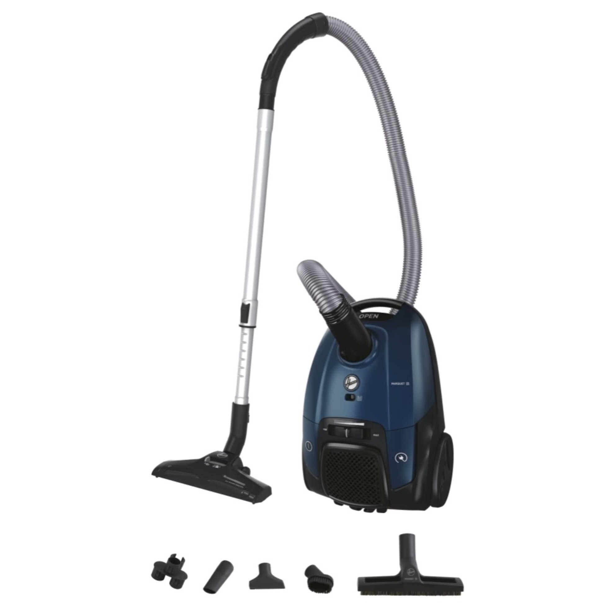 Aspirator cu sac Hoover Telios Extra TXL70HM 011, reglare putere, negru-albastru, 44.3x30x23.7cm