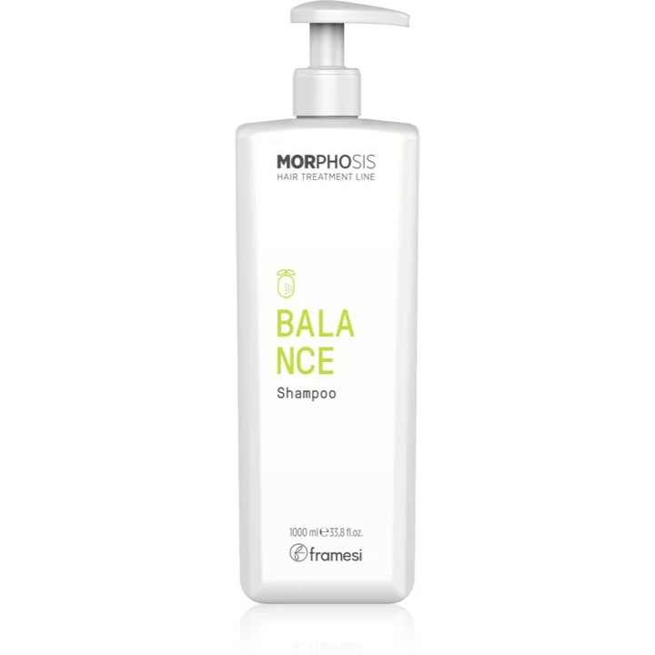 Sampon de par, Framesi Morphosis Balance, 1000 ml, pentru par gras, curatare eficienta, adauga stralucire si volum