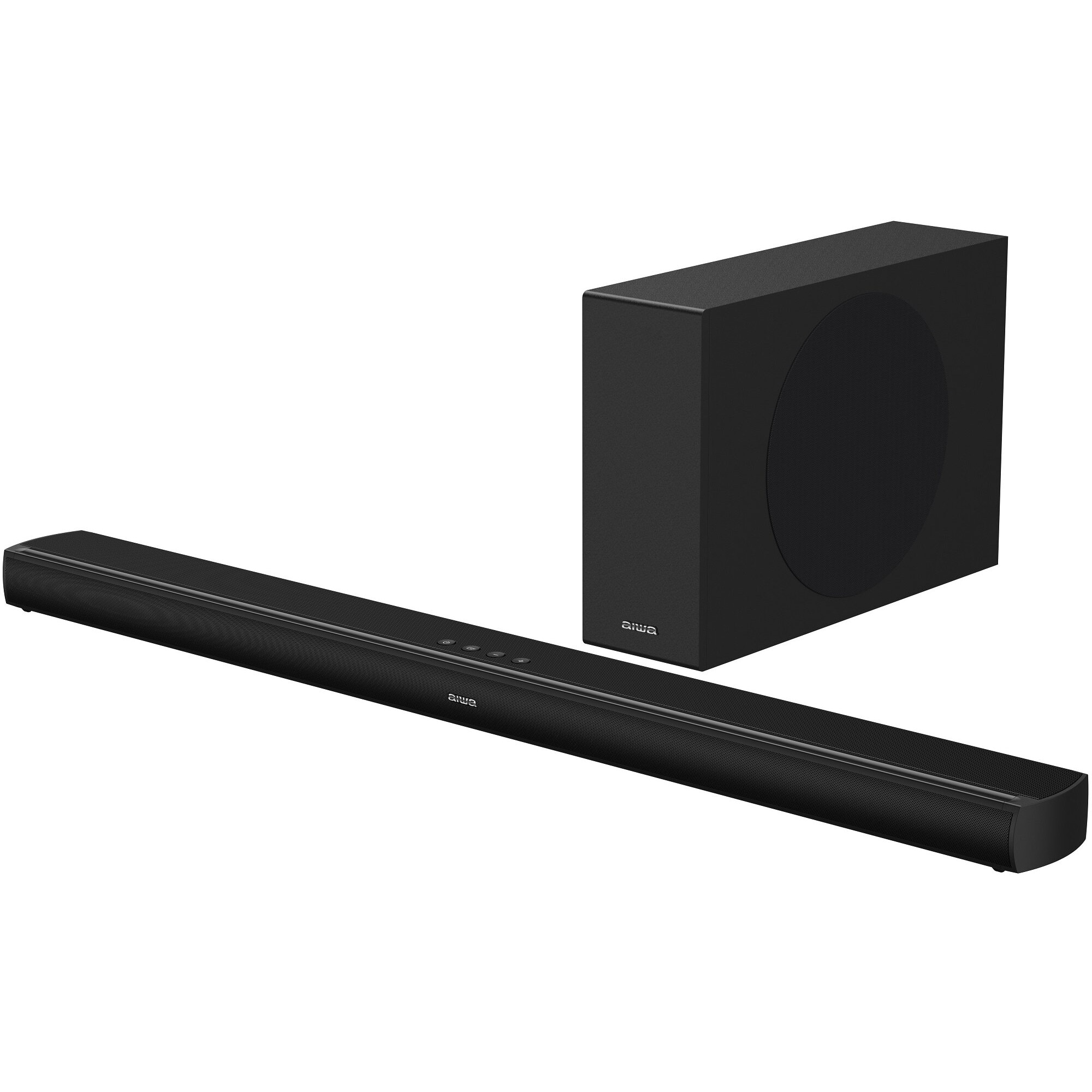 Soundbar Aiwa HE-1200SW, 2.1 canale, Bluetooth, 120W, negru, 900x86x45mm, subwoofer activ 370x105x250mm