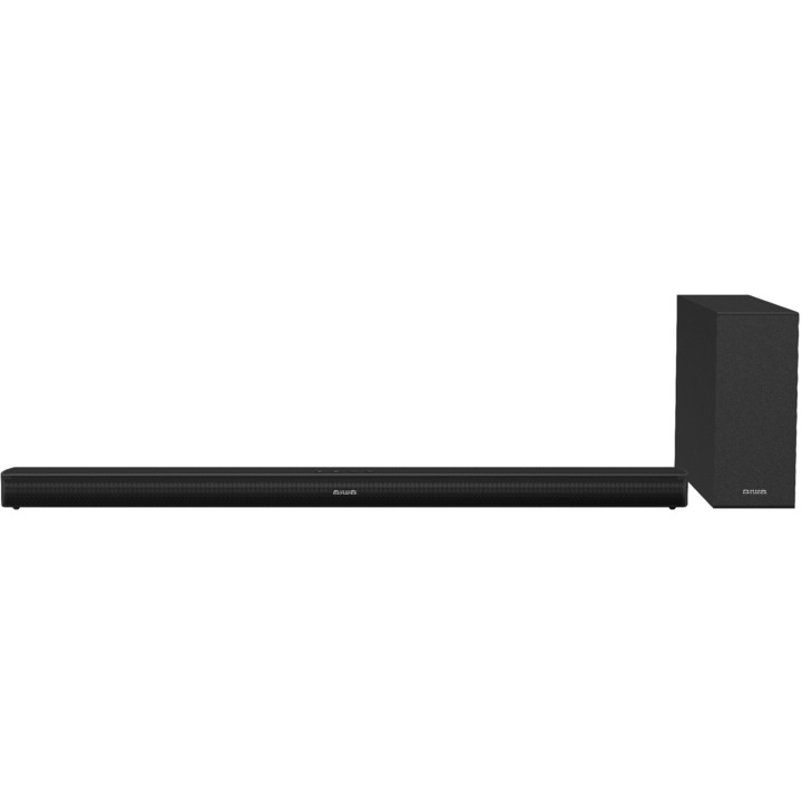 Soundbar Aiwa HE-1200SW, 2.1 canale, Bluetooth, 120W, negru, 900x86x45mm, subwoofer activ 370x105x250mm