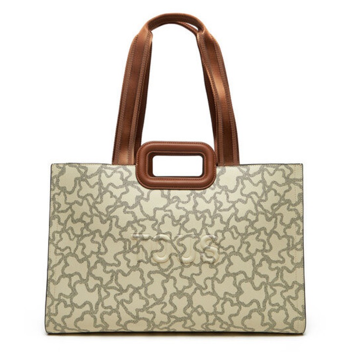 TOUS Amaya női táska, bézs, méretek 44,5x35x17cm, nagy cipzáras rekesz, egy méret