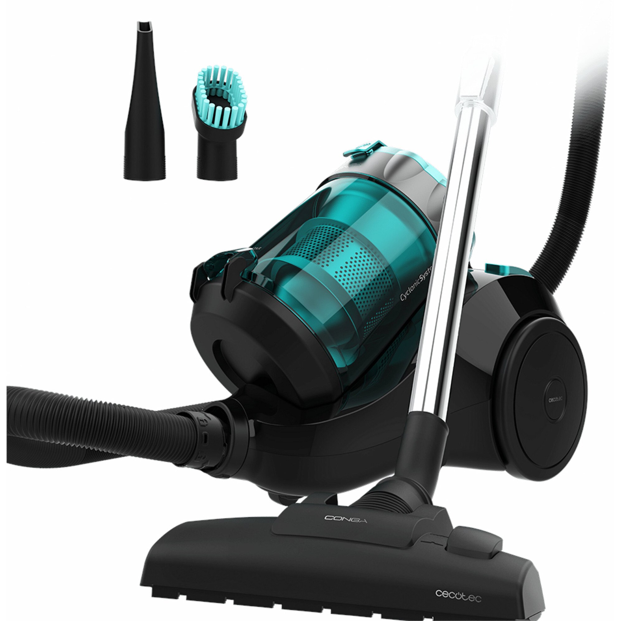 Aspirator Conga Rockstar Multicyclonic Compact, 800W, 2.5L, negru-albastru, 28x31x27cm