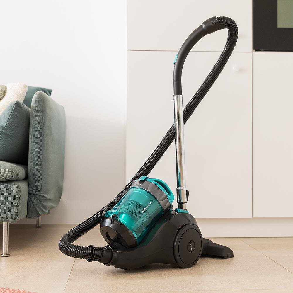 Aspirator Conga Rockstar Multicyclonic Compact, 800W, 2.5L, negru-albastru, 28x31x27cm