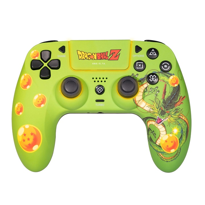Gamepad FR-TEC Dragon Ball, wireless, verde, pentru PC si PlayStation 4
