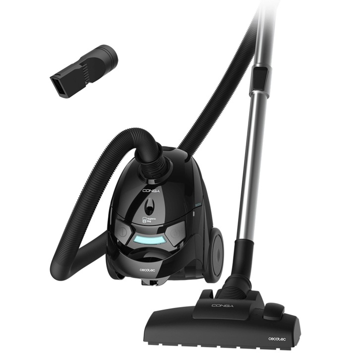 Прахосмукачка CECOTEC Conga Powerbag 2000 Compact, 800W, 2L, черна, 41.8x27.5x23cm