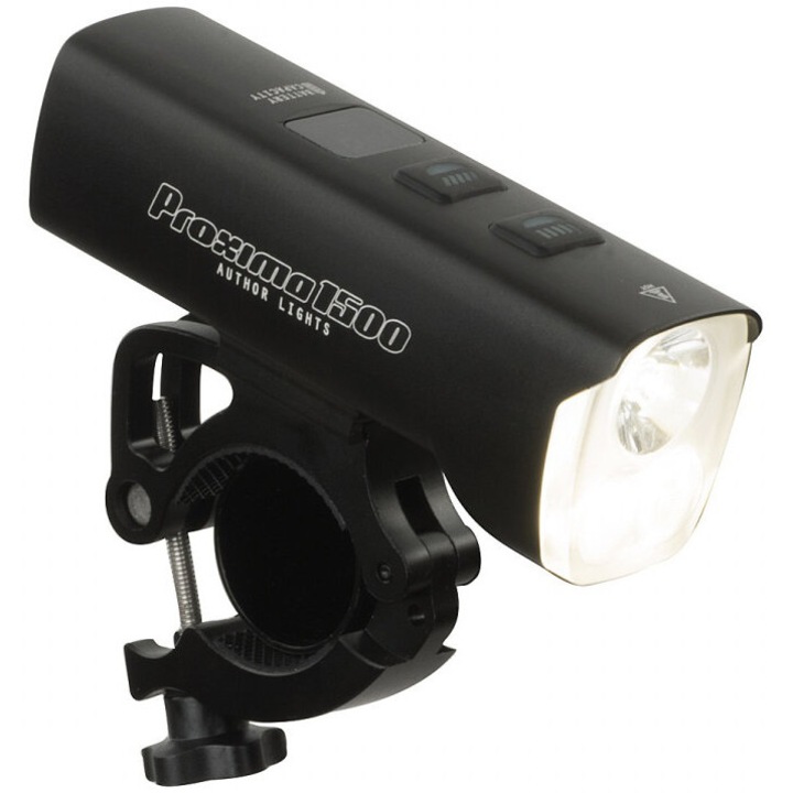 Lampa bicicleta Author, Proxima, 1500lm, neagra, 33x33x115mm