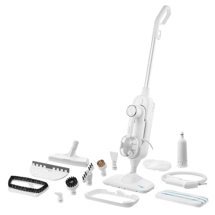 Mop cu abur Sencor Aquino SSC 6010WH, 1500W, 0.3l, alb, set accesorii, cablu 5m