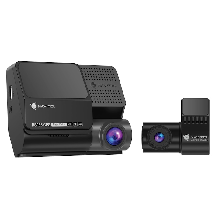 Видеорегистратор за кола Navitel RS985 GPS, 4K, Wi-Fi, 160 градуса, 3" дисплей, черен