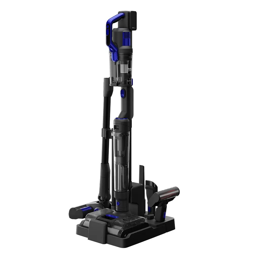 Aspirator Beko VRW90421VD HydroTrio Pro, 3 moduri, negru-albastru, 34.5x16.1x119cm