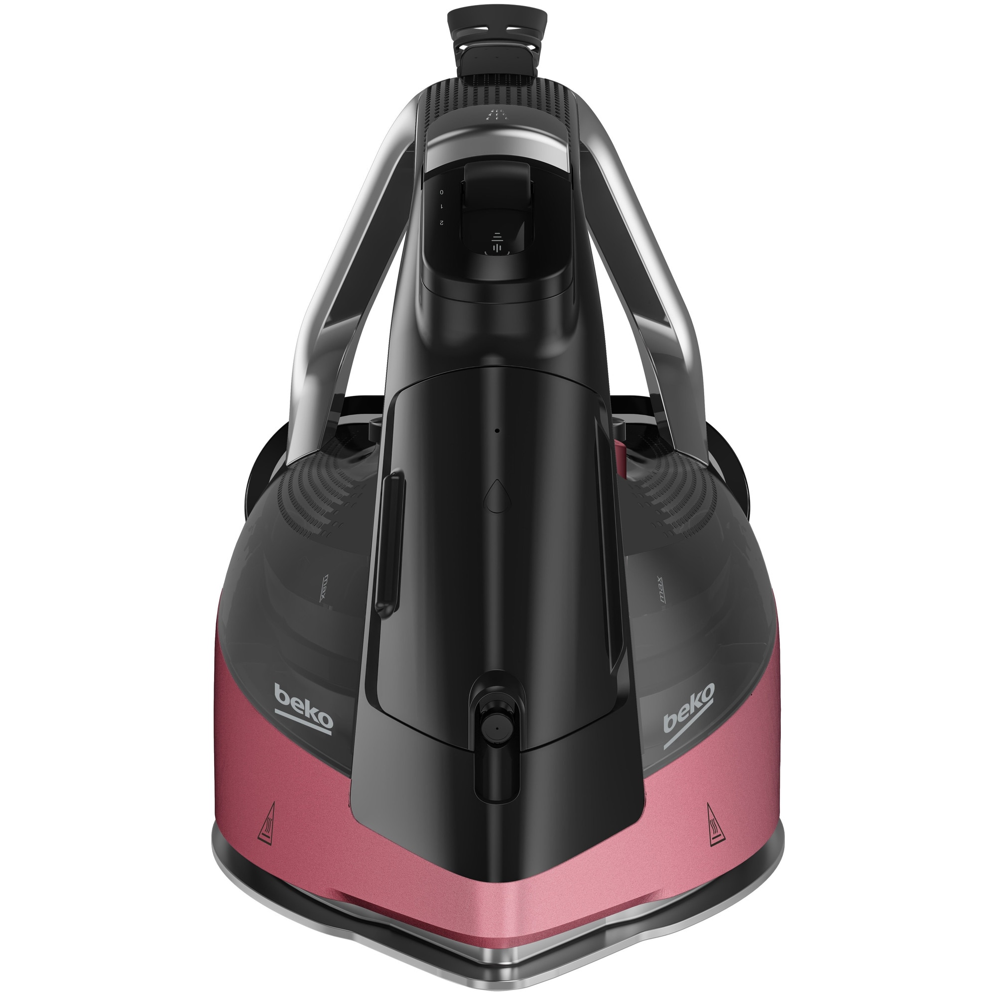 Fier de calcat Beko Future Iron SIM5124M, 2400W, ceramica, abur, negru si roz, 350ml