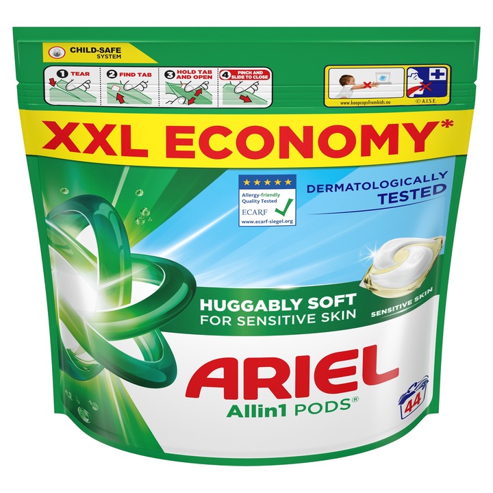 ARIEL All In 1 Pods Sensitive капсули за пране - 44 бр.