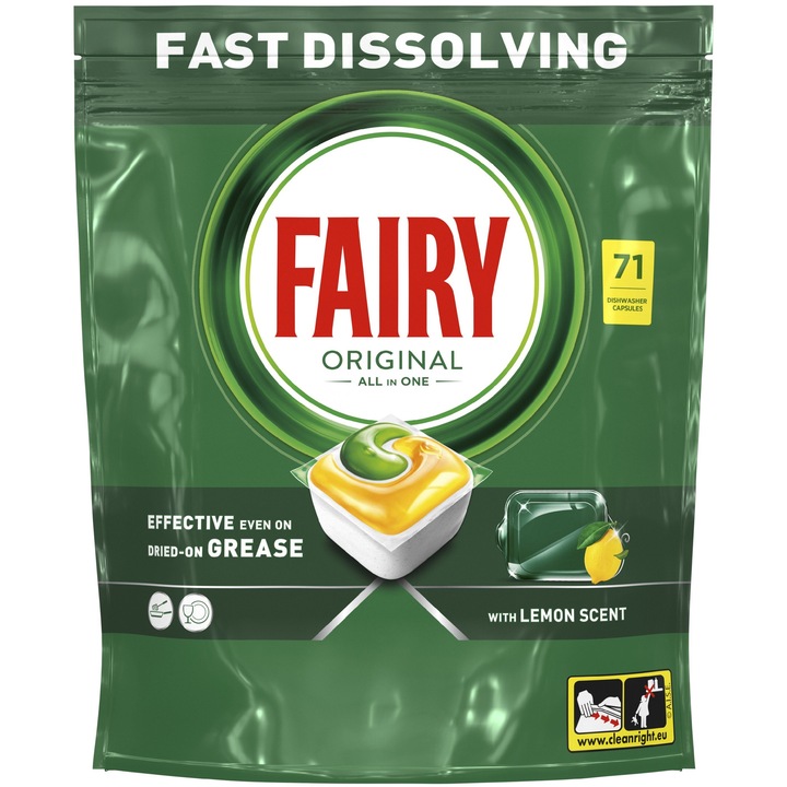 Капсули за съдомиялна FAIRY Original All in One Lemon - 71 бр