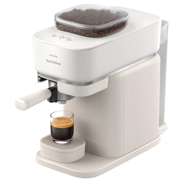 Кафемашина Philips Baristina BAR300, 16 бара, керамика, бяла, 18x34.5x38см