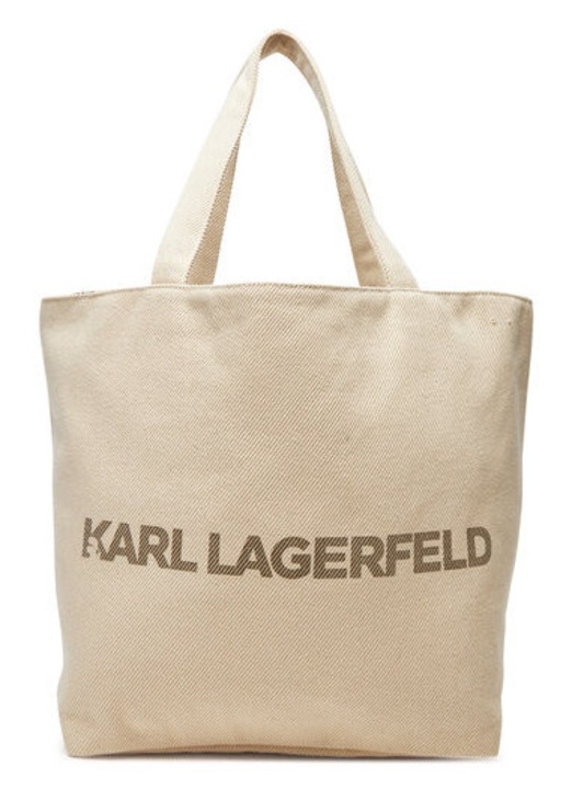 Női táska, Karl Lagerfeld, A2W50024, bézs, nagy (A4), újrahasznosított anyagokból, 1 rekeszes, megfordítható