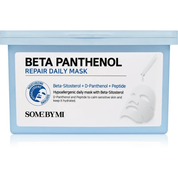 Masca reparatoare pentru piele sensibila, SOME BY MI, Beta Panthenol Repair Daily Mask, 30 buc