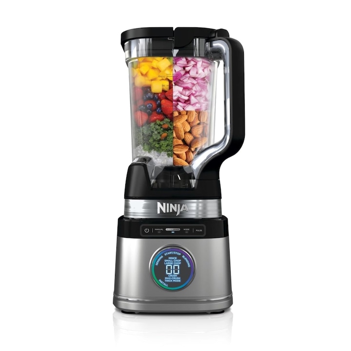 Ninja Detect Power Mixer Pro / Блендер / Смути мейкър, 1200 W, 2 л чаша (максимален капацитет 1,9 л), Мощен блендер за смутита, нарязване на зеленчуци и смесване на замразени напитки, черен, Tb201Eu