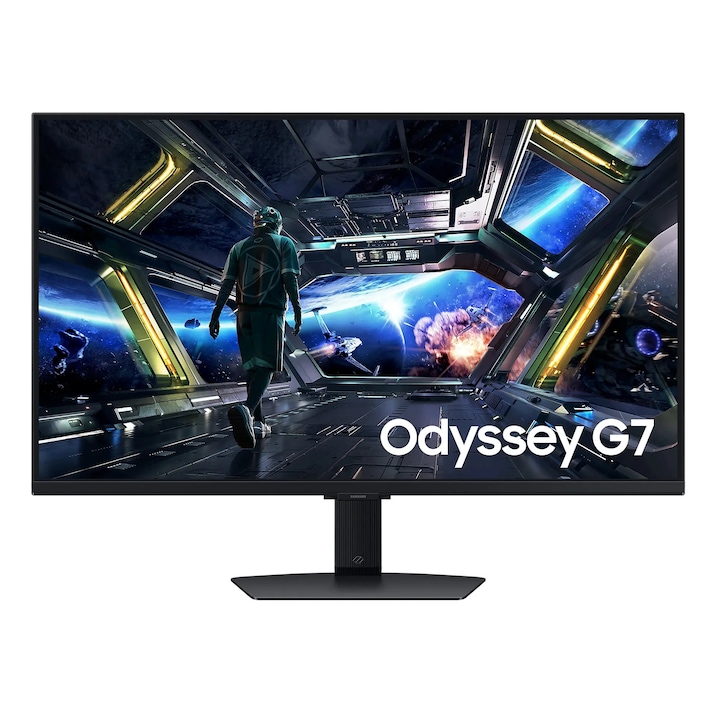 Монитор Samsung Odyssey G7, 32", 4K, бърз IPS, 144Hz, черен, 714x583x264 мм