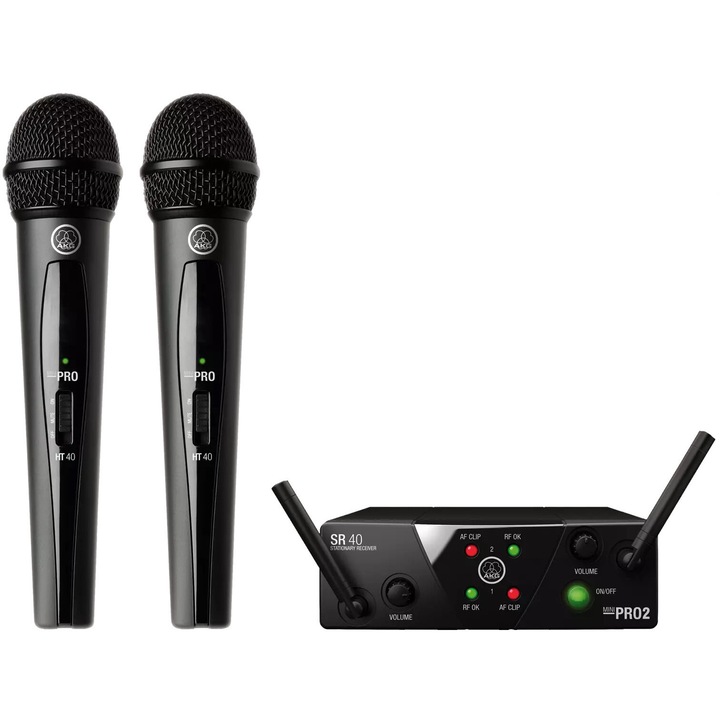 Комплект безжични микрофони AKG WMS40 US25 B/D с два микрофона