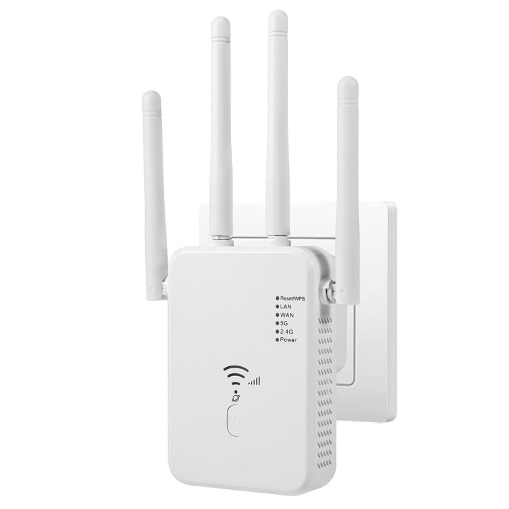 Aenxwa Wifi erősítő, 1200 Mbps, kétsávos 5G és 2.4G, LAN porttal
