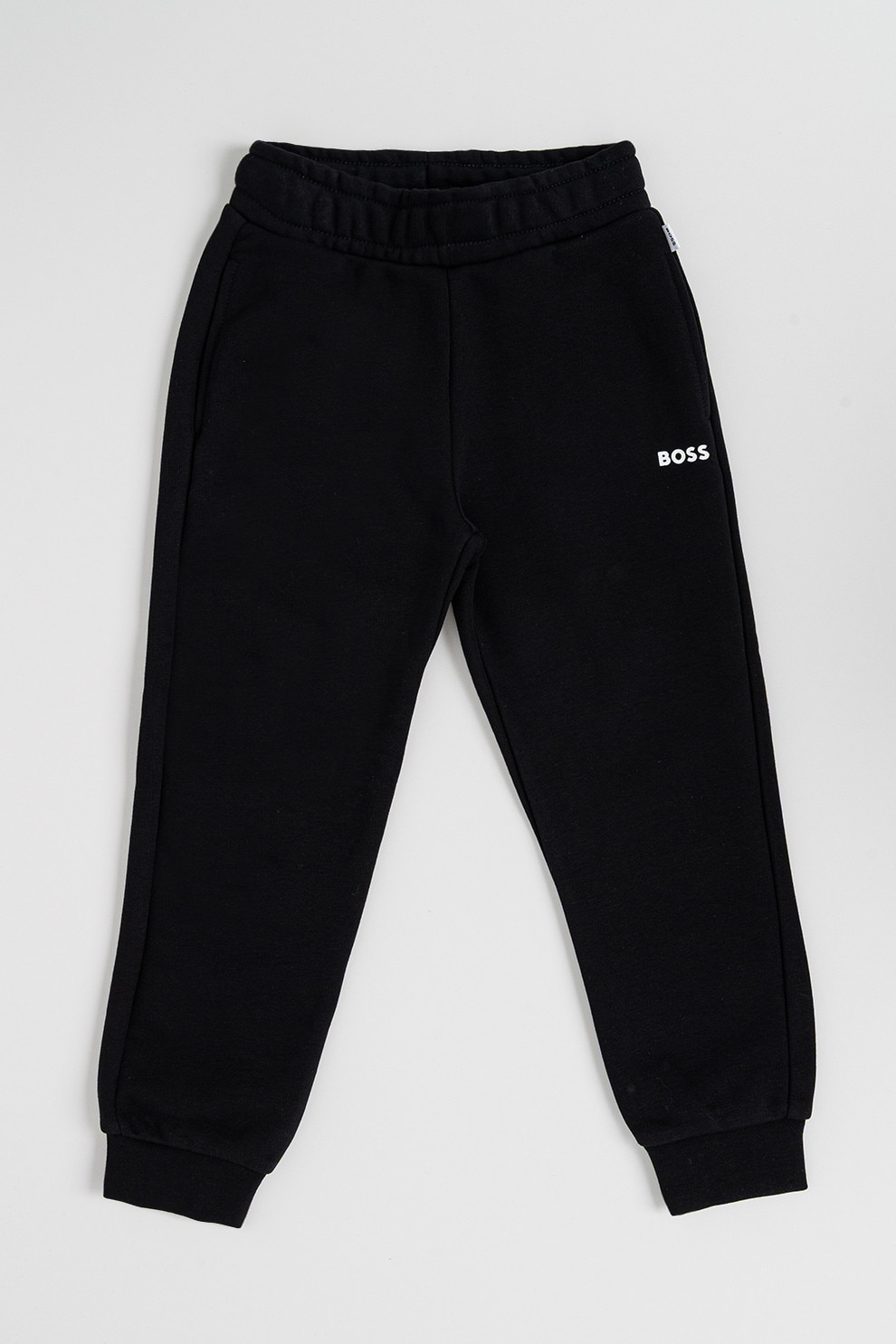 BOSS Kidswear, Pantaloni de trening conici cu buzunare, Negru, 162 CM