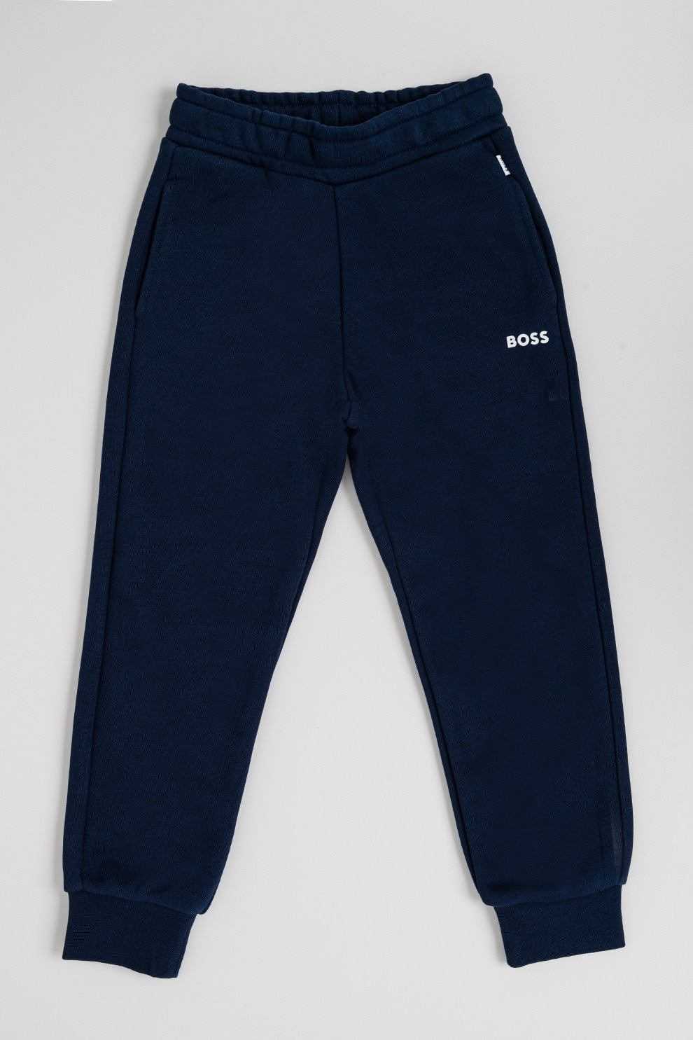 BOSS Kidswear, Pantaloni de trening conici cu buzunare, Bleumarin, 108 CM