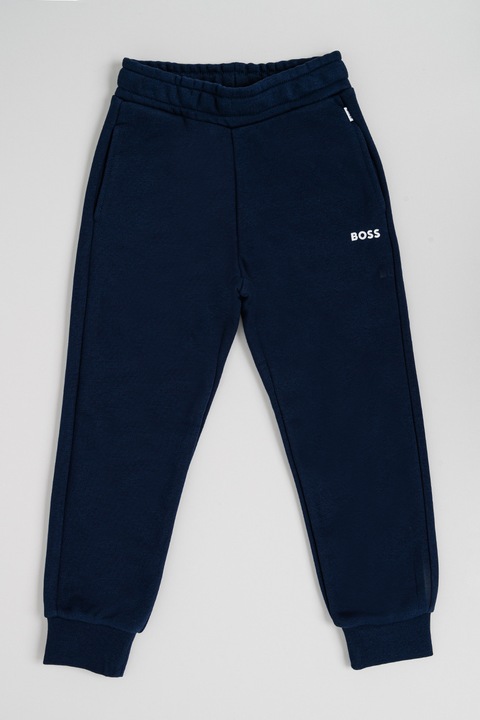 BOSS Kidswear, Szűkülő szárú szabadidőnadrág oldalzsebekkel, Tengerészkék