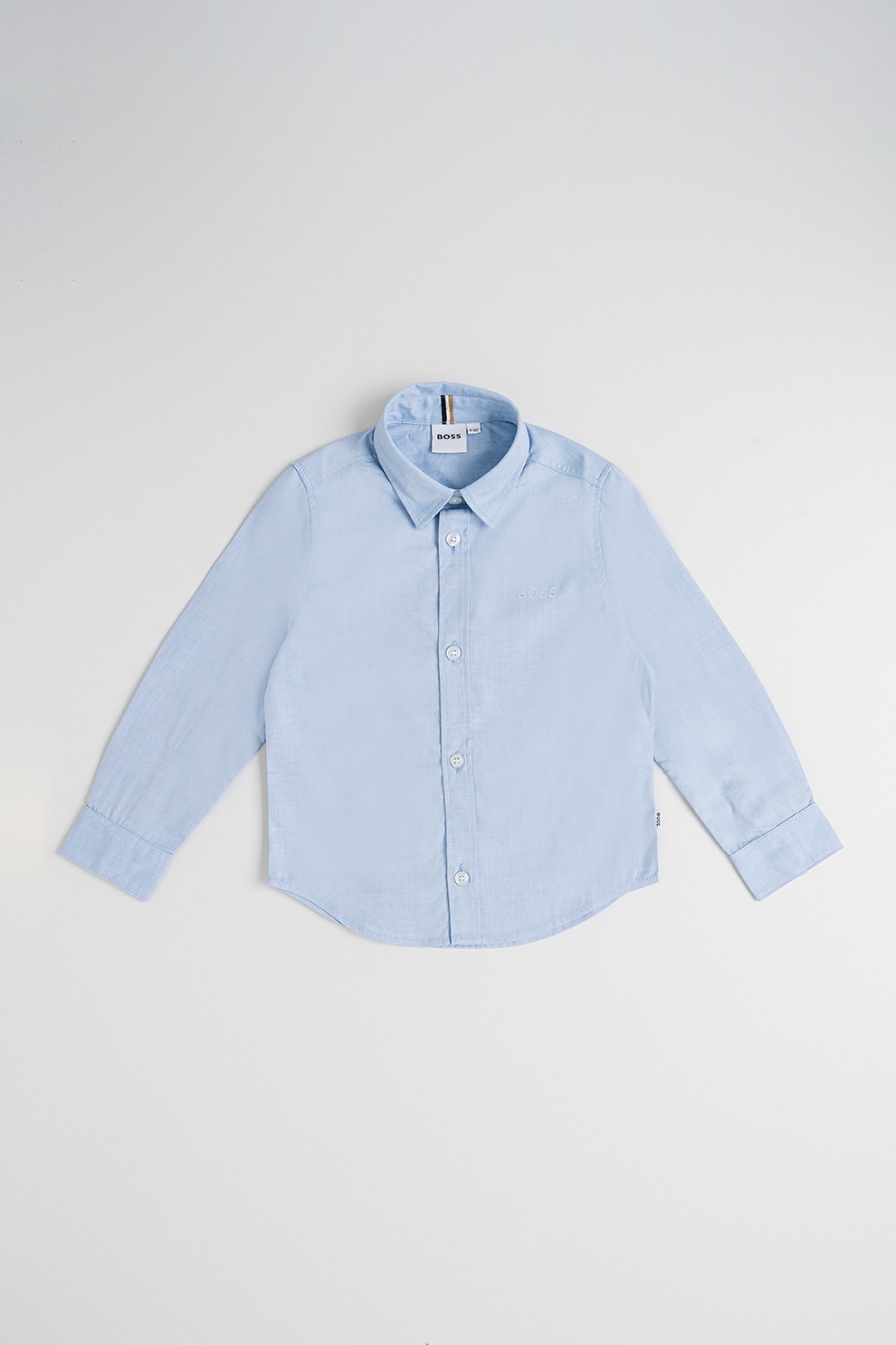 BOSS Kidswear, Camasa cu maneci lungi, Albastru deschis, 150 CM