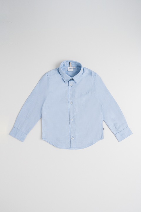 BOSS Kidswear, Camasa cu maneci lungi, Albastru deschis